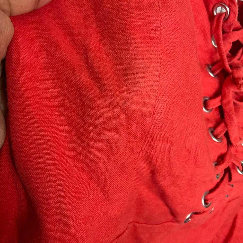 Reformation Red Lace-Up Mini Dress - Picture 10 of 14